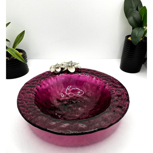 Cracker Barrel Vintage Purple textured Glass Candy Dish - Picture 4 of 6